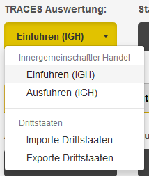 Werte des Dropdownfelds TRACES Auswertung