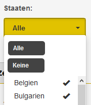 Werte des Dropdownfelds Staaten