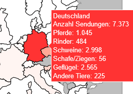 Karte mit Zusatzinformationen, die per Tooltip dargestellt werden